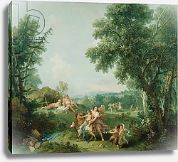 Постер Зуккарелли Франческо Landscape with the Education of Bacchus, 1744