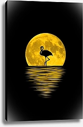 Постер Фламинго под луной