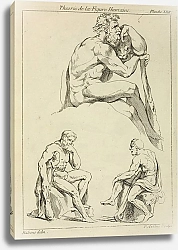 Постер Рубенс Петер (Pieter Paul Rubens) Three studies of seated male figures