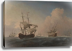 Постер Вельде Вильям English Warships Heeling in the Breeze Offshore