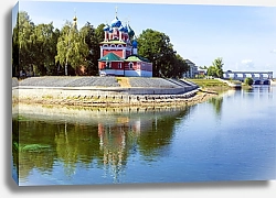 Постер Россия, Углич. Одинокая церковь на берегу