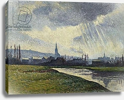 Постер Люс Максимильен Couillet, Charleroi, Landscape Along the River; Couillet, Charleroi, Paysage au Bord de la Riviere, 1896