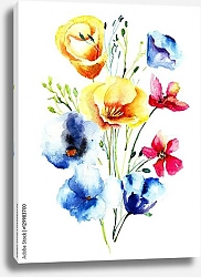 Постер Декоративные полевые цветы