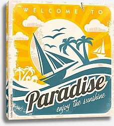 Постер Добро пожаловать в рай, ретро плакат