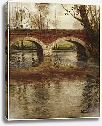 Постер Фалоу Фритц A River Landscape with a Bridge
