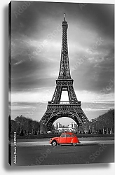 Постер Франция. Париж. Красное и Черное