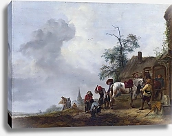 Постер Вауверман Филипс Подковывание лошади у деревенской кузницы