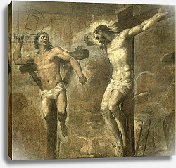 Постер Тициан (Tiziano Vecellio) Christ on the Cross and the Good Thief, c.1565