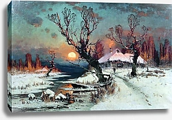 Постер Клевер Юлий Закат солнца зимой. 1891