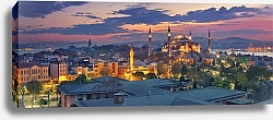 Постер Турция, Стамбул. Панорама города на закате