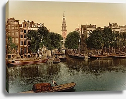 Постер Нидерланды. Амстердам, канал Groenburgwal