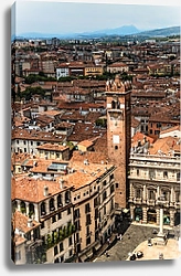 Постер Италия. Верона. Панорама с крышами