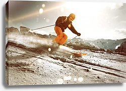 Постер Лыжник, съезжающий с горы