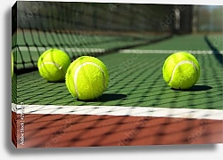 Постер Теннисные мячики на корте