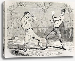 Постер Boxing match. Original, from drawing of Benassis and Darjou, published on L'Illustration, Journal Un