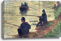 Постер Сера Жорж-Пьер (Georges Seurat) Anglers, Study for 'La Grande Jatte', 1883