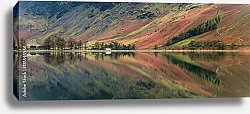 Постер Спокойное отражение озера в Английском Озерном крае