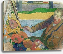 Постер Гоген Поль (Paul Gauguin) Van Gogh painting Sunflowers, 1888