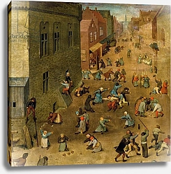Постер Брейгель Питер Старший Children's Games: detail of top right hand corner, 1560