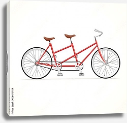 Постер Винтажный тандемный велосипед