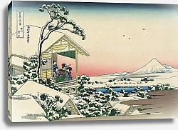 Постер Хокусай Кацушика Teahouse at Koishikawa the morning after a snowfall