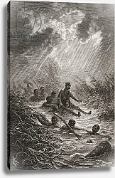 Постер Риоу Эдуард Dr. David Livingstone being carried through a swamp by porters during his expedition to Africa 1872