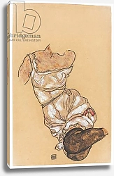 Постер Шиле Эгон (Egon Schiele) Female Torso in Lingerie and Black Stockings; Weiblicher Torso in Unterwasche und Schwarzen Strumpfen, 1917