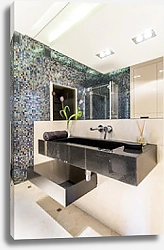 Постер Современная ванная комната с мозаикой