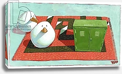 Постер МакГрегор Томас (совр) Two Birds and telephone exchange box B07103 on warren fletcher maze rug