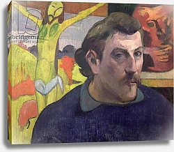 Постер Гоген Поль (Paul Gauguin) Self Portrait with the Yellow Christ, 1890