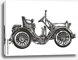 Постер Иллюстрация с ретро-автомобилем
