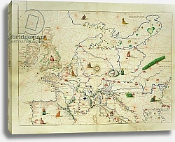 Постер Агнес Батиста (карты) The Continent of Europe, from an Atlas of the World in 33 Maps, Venice, 1st September 1553