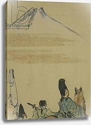 Постер Дзэсин Сибата Travellers near Mount Fujiyama, c.1872