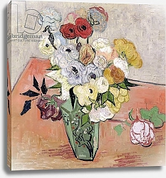 Постер Ван Гог Винсент (Vincent Van Gogh) Japanese Vase with Roses and Anemones, 1890
