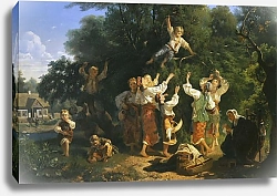 Постер Соколов Иван Сбор вишни в помещичьем саду. 1858