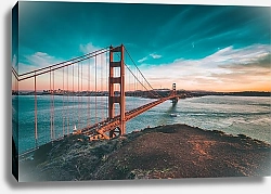 Постер США, Калифорния, мост золотые ворота