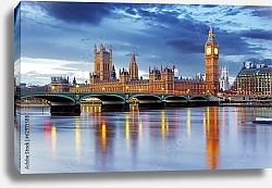 Постер Великобритания. Лондон. Парламент и Биг Бен