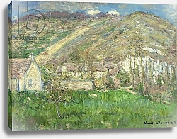 Постер Моне Клод (Claude Monet) Hamlet in the Cliffs near Giverny; Hameau de Falaises pres Giverny, 1885