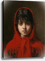 Постер Харламов Алексей Молодая девушка в красном шале