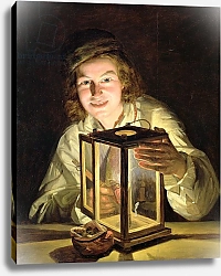 Постер Вальдмюллер Фердинанд The Young Stableboy with a Stable Lamp, 1824