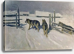 Постер Степанов Алексей Wolfs, Winter Night, c.1910