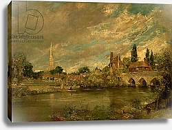 Постер Констебль Джон (John Constable) The Bridge of Harnham and Salisbury Cathedral, c.1820