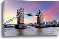 Постер Англия, Лондон. Тауэрский мост на рассвете