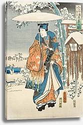 Постер Утагава Кунисада Murasaki and Genji Viewing the Snow