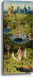 Постер Босх Иероним The Garden of Earthly Delights: The Garden of Eden, left wing of triptych, c.1500