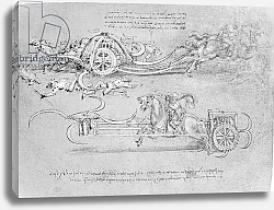 Постер Леонардо да Винчи (Leonardo da Vinci) Scythed Chariot, c.1483-85