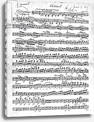 Постер Школа: Немецкая школа (19 в.) Sheet Music for the Overture to 'Egmont' by Ludwig van Beethoven, written between 1809-10