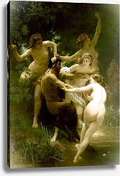 Постер Бугеро Вильям (Adolphe-William Bouguereau) Нимфы и Сатир