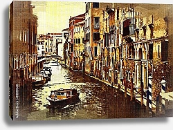 Постер Лодка на канале в Венеции