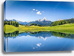 Постер Швейцария. Альпийское горное озеро №2
